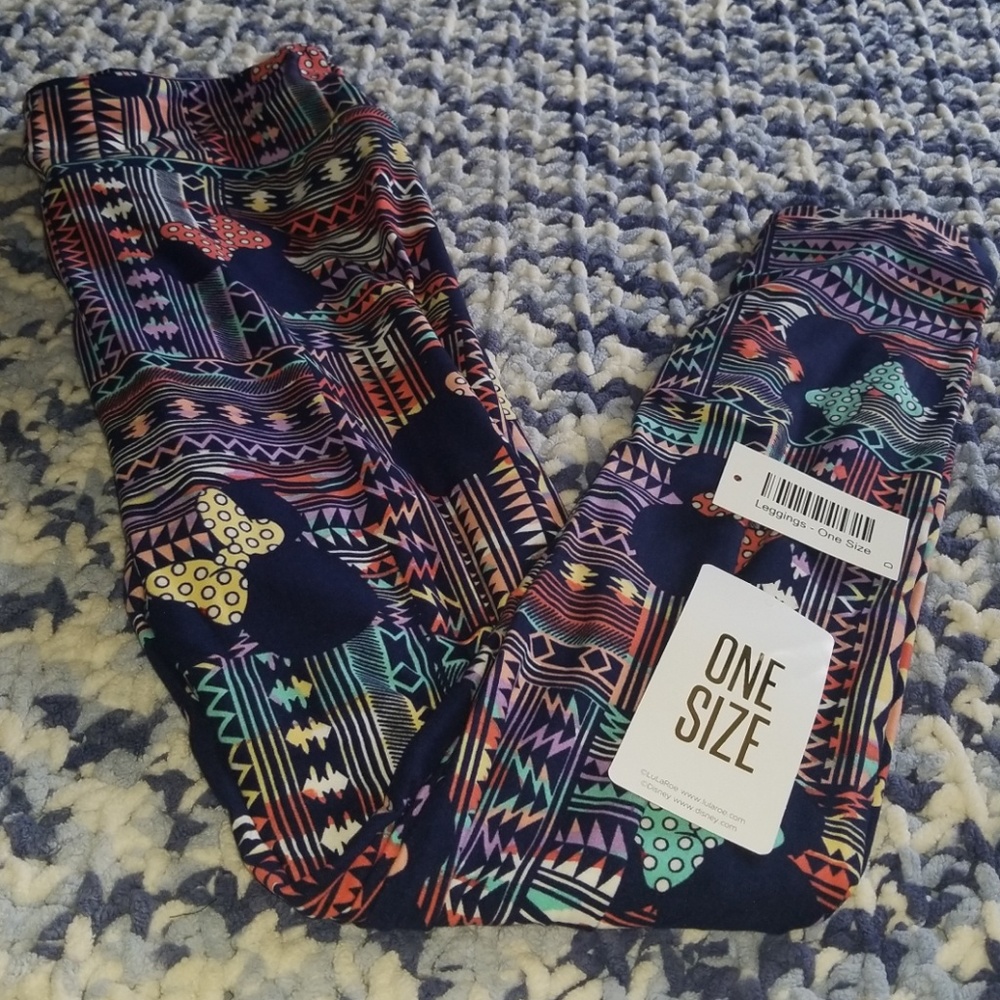 OS lularoe disney minnie mouse leggings NWT
